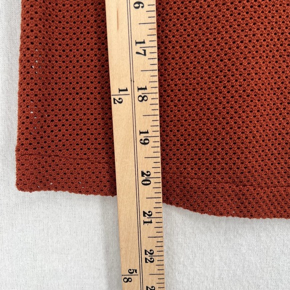 ENZA COSTA Shirt Womens Medium Rust Red Open Knit Scoop Neck Tank Sleeveless NEW - Picture 9 of 9